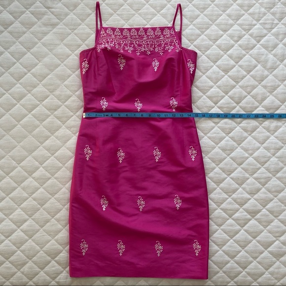 💕 Ann Taylor, Vintage Bubblegum Bitch Embroidered Silk Dress - Picture 14 of 15